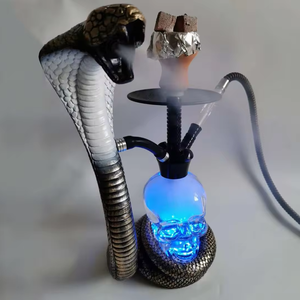 <span class=keywords><strong>Chicha</strong></span> traditionnelle égyptienne complète en forme de serpent, avec base lumineuse LED, en vente - Product Image 5