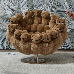 Fauteuil de salon design, fauteuil créatif, personnalité artistique, poupée extraterrestre, poupée animale, fauteuil paresseux en peluche polaire, fauteuil en peluche - Product Image 2