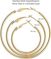 2024 ODM femmes boucles d'oreilles créoles ensemble acier inoxydable plaqué or et argent 40mm taille hypoallergénique cuivre boucle boucles d'oreilles pour la fête