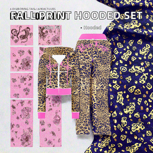 Nouvelle collection été 2026 : Ensemble décontracté deux pièces pour femme – Crop top à capuche zippé à manches longues et pantalon skinny évasé 100 % polyester - Product Image 2