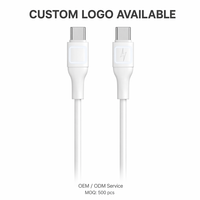 Cable USB-C a USB-C de Carga Rápida y Duradero con Núcleo de Cobre Puro y Revestimiento de PVC de 1m/2m para iPhone, Automóviles y Dispositivos Android