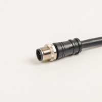 Connecteur mâle coudé M12-2 broches IEC avec câble blindé M12 pour équipement électrique