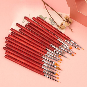 ชุดแปรงเพ้นท์เล็บสีน้ำด้ามไม้สีแดง 15 ชิ้น ขนไนลอน สำหรับวาดภาพ ระบายสี ทาเล็บ ทำเล็บมือ ทำเล็บเท้า ใช้ในร้านทำเล็บ - Product Image 5
