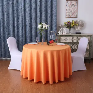 Wholesale poliéster personalizado branco redondo retangular poliéster linho mesa tampa toalhas de mesa para casamento hotel
