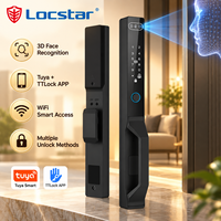 Serrure intelligente Locstar, serrure numérique biométrique à empreintes digitales, étanche, serrure de porte intelligente Wifi avec reconnaissance faciale 3D