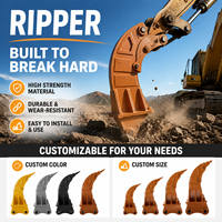 Ripper à simple tige, accessoire d'excavatrice durable pour les opérations de brisage de roches et d'exploitation minière au sol