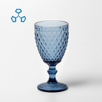 Vente en gros Fête de mariage Vintage Champagne Bleu Ambre Eau Vin Tasses Verrerie colorée Gobelets