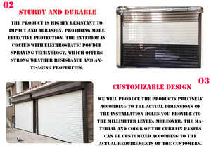 <span class=keywords><strong>Porte</strong></span> à enroulement en acier et aluminium, coupe-vent, style postmoderne, avec surface finie, pour supermarchés et écoles - Product Image 4