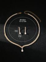 Ensemble de bijoux MJ 3 pièces en pierre naturelle simple et exquise, comprenant un collier, des boucles d'oreilles et une bague, pour femmes, à porter au quotidien, pour les mariages et les fêtes