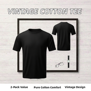 T-shirt noir à manches courtes et col rond pour homme, 100 % polyester, séchage rapide, coupe classique, décontracté, en jersey tricoté uni, design vierge - Product Image 2