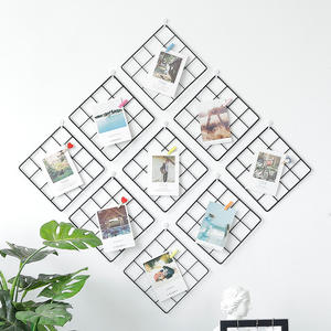 Vente en gros Grille métallique multifonctionnelle pour photos murales Grille pour cartes postales Cadre en maille Maison Chambre <span class=keywords><strong>DIY</strong></span> Décoration Support de rangement en fer - Product Image 4