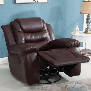 Diseño de transición Asiento único Uso doméstico Muebles Manija de cuero vivo Silla reclinable manual Silla giratoria y balancín - Product Image 5