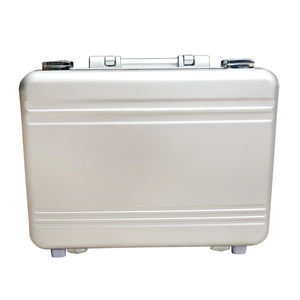 Vernice su misura breve caso di alluminio argento del metallo di affari mens valigetta del computer portatile dura di caso di immagazzinaggio tool box con vano - Product Image 2