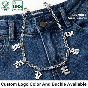 Cadena para Pantalones con Diseño de Letra, de Metal, Acero Inoxidable, Aleación, Estilo Hip Hop Rock, con Logotipo Personalizado, para Bolsillo de Pantalones, Jeans, para Hombre - Product Image 1