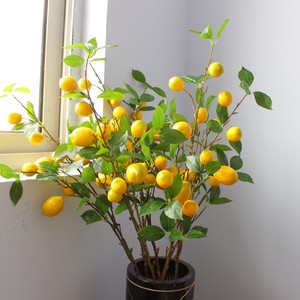 Árbol de Limón Artificial de Tallo Largo LUYI al por Mayor con Frutos para Decoración del Hogar y Jardín en Navidad, Año Nuevo y Halloween - Product Image 5