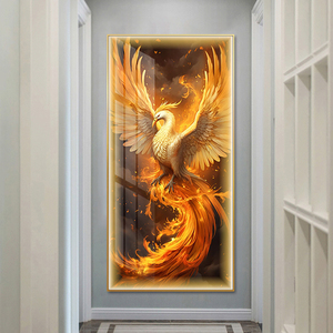 Chim Trắng đối mặt với Phượng Hoàng và lửa cảnh quan tốt lành cho hiên phòng khách Phoenix niết bàn sơn tường trang trí - Product Image 5