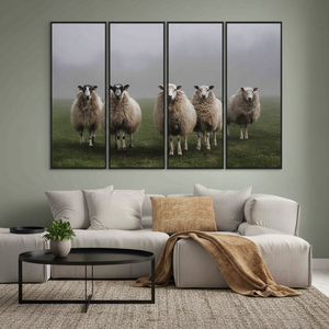 Elegant Sheep Print <b>Canvas</b> Art: Farmhouse Black <b>Framed</b> Decor,SET OF 4 <b>CANVAS</b> - Product Image 3