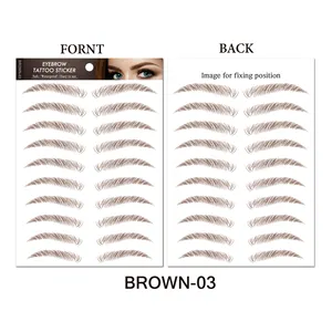 Waterproof Various Styles False Eyebrows Not Easy To Fall Off Black Brown Eyebrow Tattoo Sticker