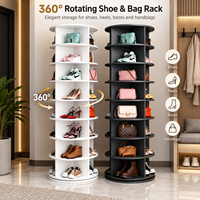 Meuble de rangement rotatif en plastique pour chaussures, sur pied, multi-niveaux, à 360 degrés, pour entrée de maison, style moderne et minimaliste