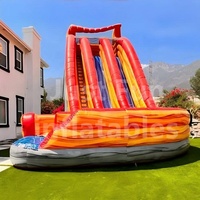 Toboggan en PVC toboggan gonflable à air gonflable grande courbe vague rebond toboggan aquatique vente