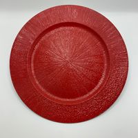 Assiettes de présentation de luxe en plastique argenté, vert et or de 13 pouces pour mariage, décoratives et pour fêtes
