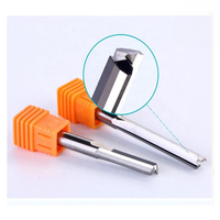 2 Mata Bor Tungsten Carbide Berlapis AlTin, Mata Bor Lurus untuk Router CNC, Alat Pertukangan Kayu, Pemotong Akrilik Plastik 6mm