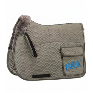 Selle d'équitation de dressage et de saut respirante, avec poche, doublure en fausse fourrure matelassée, absorption des chocs, très vendue - Product Image 1