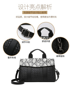 Wholesale Black Girl <b>Purse</b> High Capacity PU Leather Handbags Messenger Bag Custom Plain <b>Large</b> Handbags - Product Image 3