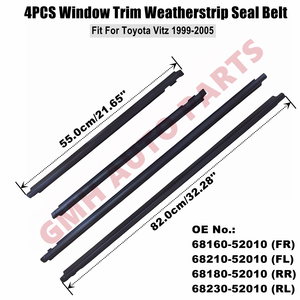 Set di 4 Guarnizioni Raschiavetro per Finestrini Portiera Anteriore e Posteriore per <span class=keywords><strong>Toyota</strong></span> Vitz/<span class=keywords><strong>Yaris</strong></span> 99-05 - Product Image 2