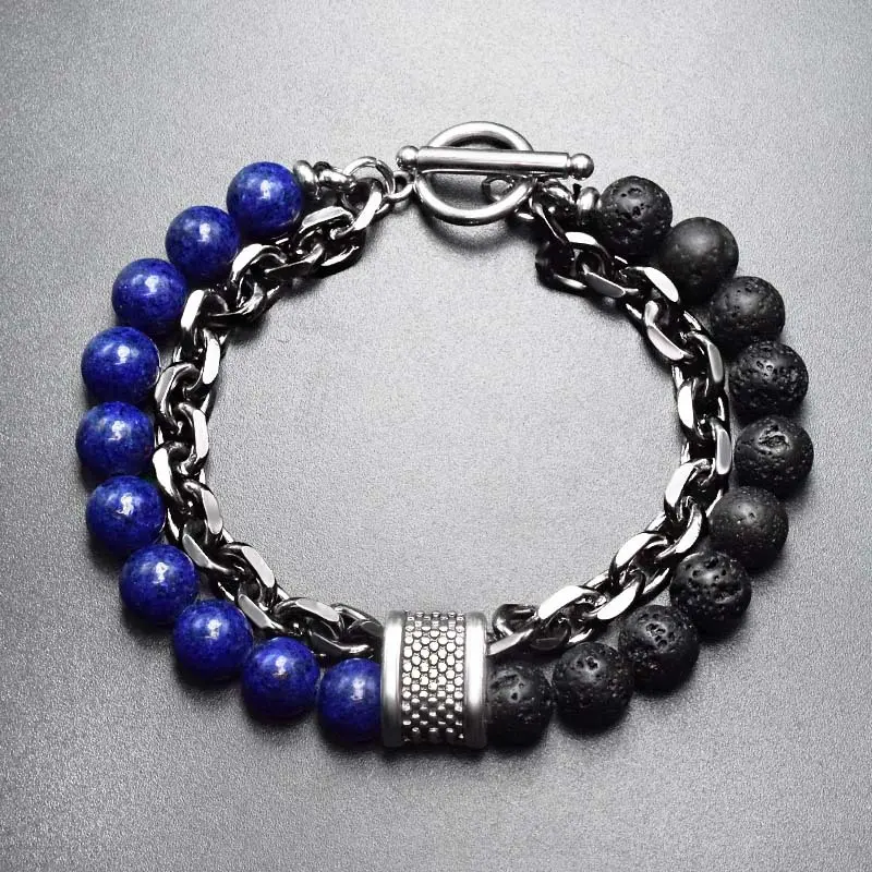 Braccialetti di perle di vetro multicolore con perline in vetro personalizzato con pietre semi-preziose braccialetti Yoga regali