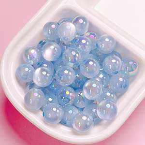 Perles acryliques à trou droit enduites d'UV de haute luminosité pour les accessoires de porte-clés de cintre de voiture de chaîne de téléphone portable de bricolage - Product Image 3