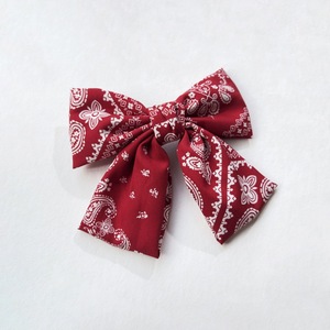 Barrette à cheveux bohème motif cachemire avec nœud, multicolore, en tissu doux, pour un style décontracté et urbain - Product Image 3