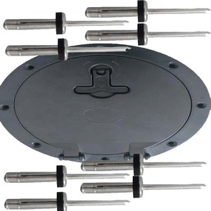 Couvercle d'ouverture noir de 6 pouces avec rivets pour canoë et kayak, accessoire de kayak, pour loisirs de plein air, matériau PP durable - Product Image 1