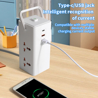 Multiprise de sécurité portable avec poignée, cordon d'extension vertical multi-prises, charge rapide, pour utilisation sur bureau