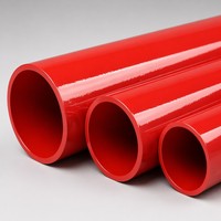 Tuyau composite en acier revêtu d'époxy rouge, intérieur et extérieur, pour la distribution d'eau des hydrants d'incendie et des systèmes d'arrosage.
