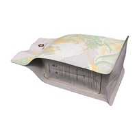 Pochette vide pour emballage de café en papier compostable imprimée sur mesure sac à café kraft debout à fond plat zippé avec valve et fermeture éclair