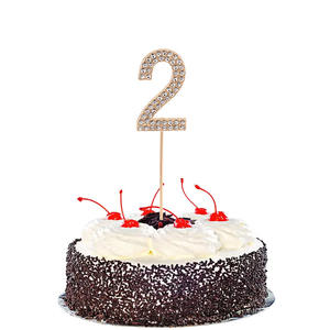 Adornos <span class=keywords><strong>de</strong></span> aleación con diamantes <span class=keywords><strong>de</strong></span> imitación para decoración <span class=keywords><strong>de</strong></span> <span class=keywords><strong>cumpleaños</strong></span>, adornos digitales para Tartas, Baby Shower, bodas, dorados y plateados, adornos para postres y pasteles - Product Image 3