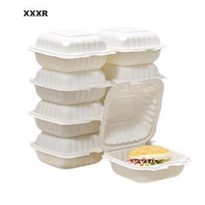 Customized Microwave Safe Disposable Lunch Takeout Bento Packaging Box Household Food Plastic Clamshell Food Containers