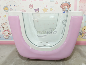 Autoportant Moderne Bulle D'ozone Acrylique Bébé Spa <span class=keywords><strong>Baignoire</strong></span> Massage Égouttoir Robinet Inclus Température Réglable Enfants - Product Image 2