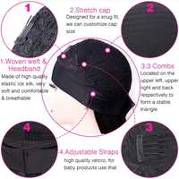 Bandeau Perruque Cheveux Humains Brésiliens Vierge Remy Afro Bouclés Jerry Bouclés Faite à la Machine pour Femmes Noires Sans Colle