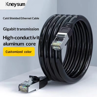 Cable de Red Kneysum CAT6 Gigabit FTP de 1.5m con Blindaje Simple, RJ45, Alta Conductividad, 8 Conductores, Par Trenzado de Aluminio Sólido, para Uso en Interiores