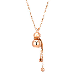 Collier pendentif boule en acier inoxydable pour femme, design géométrique, plaqué or 18 carats, chaîne de clavicule, bijou cadeau - Product Image 5