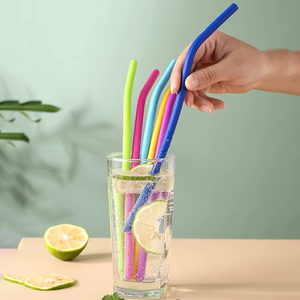 High Quality Reusable Silicone <b>Straws</b> High-Temperature Resistant Safe <b>for</b> Babies and Environment Bar Accessories - Product Image 6