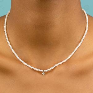 Gemnel สินค้ามาใหม่ปี<span class=keywords><strong>2022</strong></span>สายไข่มุกสีขาวอันละเอียดอ่อนได้รับการชดเชยด้วยเพชรสำหรับผู้หญิง - Product Image 3