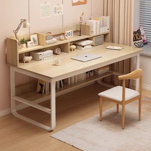 <span class=keywords><strong>Escritorio</strong></span> de Computadora Moderno y Sencillo para Oficina con Estantería Integrada y Estantes para Dormitorio, Oficina o Estudio - Product Image 1