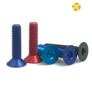 Din 7991 Countersunk Flat Head M3 M4 M5 M6 M8 Hex Socket Anodized Aluminum Screws With Trade Assurance