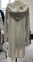 Cardigan long ample en tricot à capuche personnalisé pour femme, collection automne 2026