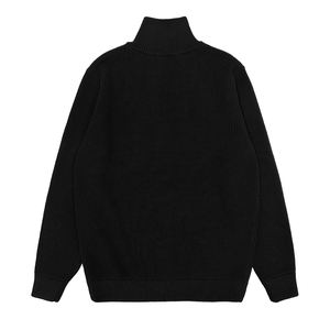 高品質リブニットニットカーディガンサイドポケット付きターンダウン襟タートルネックフロントジップアップジャケットセーターカーディガン - Product Image 2