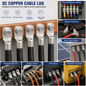 Cosses de câble en cuivre étamé SC16-5 SC16-6 SC16-8 SC16-10 SC16-12 SC16 16mm² 6AWG, connecteur à <span class=keywords><strong>sertir</strong></span>, borne M5 M6 M8 M10 M12 - Product Image 5