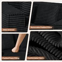 Causeuse 2 places en velours côtelé personnalisée grand canapé moderne en nuage compressé avec vaccin quantité minimale de commande bas anthracite canapé 2 places désossé doux
